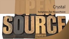  Presentation with computer software - Presentation enhanced with open source - computer software concept background and a coral colored foreground