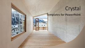  Presentation with architecture home - PPT theme featuring open space - architecture modern design mountain home background and a light gray colored foreground