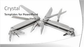  Presentation with steel - Amazing presentation theme having open-steel-multitool-isolated backdrop and a white colored foreground