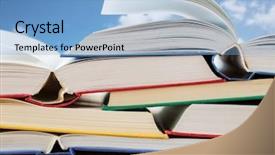  Presentation with education school literature reading - Beautiful presentation featuring open storybook - education school literature reading backdrop and a  colored foreground