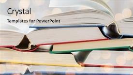  Presentation with education school literature reading - Colorful slide deck enhanced with open storybook - education school literature reading backdrop and a  colored foreground