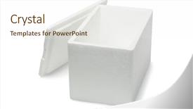  Presentation with storage - Presentation theme consisting of open styrofoam storage box background and a  colored foreground