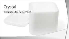  Presentation with storage - Amazing PPT theme having open styrofoam storage container backdrop and a  colored foreground