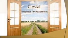  Presentation with open door - Amazing theme having open the door to way backdrop and a lemonade colored foreground