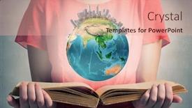  Presentation with world - Presentation design having open the whole world for yourself background and a lemonade colored foreground