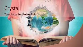  Presentation with world - Slide deck with open the whole world for yourself background and a lemonade colored foreground