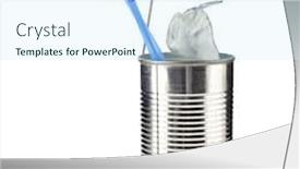  Presentation with milk coconut - PPT layouts enhanced with open tin can with coconut background and a cool aqua colored foreground