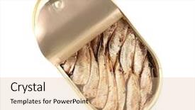  Presentation with fish - Slides having open tin can with fish background and a  colored foreground