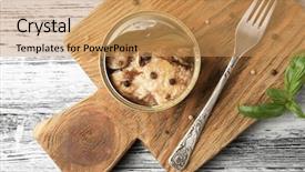  Presentation with wooden board for oktoberfest - PPT layouts featuring open tin can with fish background and a  colored foreground