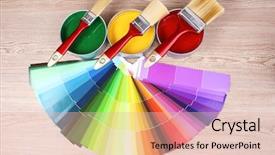  Presentation with painting walls paint roller - Cool new presentation theme with open tin cans with paint backdrop and a lemonade colored foreground