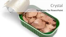  Presentation with liver - Cool new presentation design with open-tin-with-healthy-cod backdrop and a white colored foreground