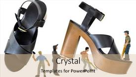  Presentation with black men - Presentation featuring open toe cross strap platform background and a soft green colored foreground