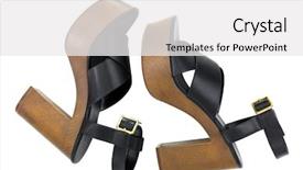  Presentation with black cross - Cool new slides with open toe cross strap backdrop and a white colored foreground