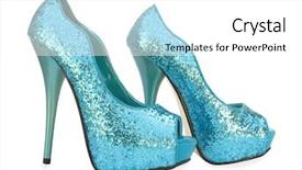  Presentation with sparkling - PPT layouts enhanced with open toe sparkling high heels background and a white colored foreground