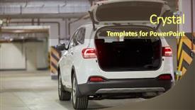  Presentation with car door - Amazing slides having open trunk door at underground backdrop and a tawny brown colored foreground