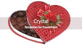  Presentation with an open gift box - Colorful PPT theme enhanced with open valentines chocolates box isolated backdrop and a tawny brown colored foreground