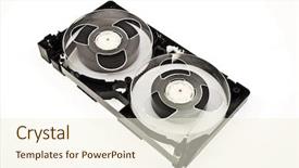  Presentation with cassette - Audience pleasing slide set consisting of open video cassette isolated backdrop and a cream colored foreground