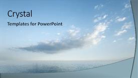  Presentation with sea water - Cool new theme with open water - image of a blue sky backdrop and a light blue colored foreground