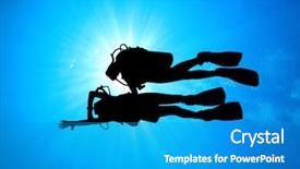  Presentation with divers - Amazing presentation having open water - scuba divers student and instructor backdrop and a teal colored foreground