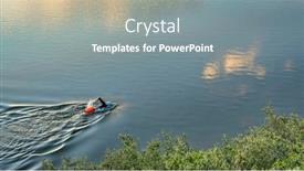  Presentation with swimmer - Presentation design with open-water-swimmer background and a gray colored foreground