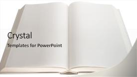  Presentation with pages of magic book - Beautiful slide deck featuring open white book with empty backdrop and a light gray colored foreground