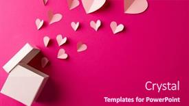 Presentation with romance pink - Theme having open-white-gift-box-releasing background and a  colored foreground