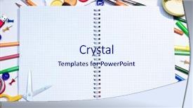  Presentation with open book - Colorful PPT theme enhanced with open writing-book and school backdrop and a sky blue colored foreground