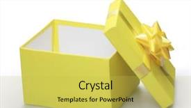  Presentation with gift - Theme enhanced with open yellow gift box background and a yellow colored foreground