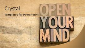  Presentation with open mind - Cool new theme with open your mind - word abstract backdrop and a coral colored foreground