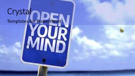  Presentation with open mind - Beautiful slides featuring open your mind sign backdrop and a light blue colored foreground