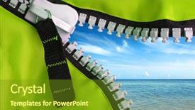  Presentation with camping - Audience pleasing presentation theme consisting of open zipper of a camping backdrop and a tawny brown colored foreground