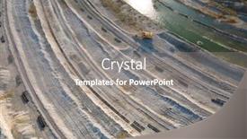  Presentation with quarry mining - Slide set consisting of opencast-mining-quarry-aerial-view background and a gray colored foreground