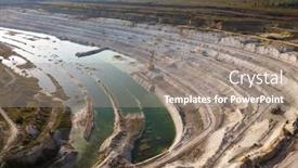  Presentation with quarry mining - Cool new PPT theme with opencast-mining-quarry-with-machinery backdrop and a gray colored foreground