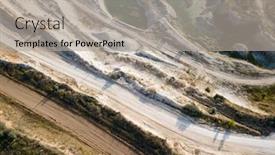  Presentation with quarry mining - Presentation theme with opencast-mining-quarry-with-machinery background and a light gray colored foreground