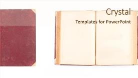  Presentation with ancient book - Slide set consisting of opened and closed ancient book background and a cream colored foreground