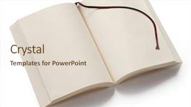  Presentation with blank whiteboard isolated on white - PPT theme consisting of opened blank paperback with bookmark background and a lemonade colored foreground