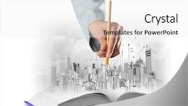  Presentation with book wide open - Cool new PPT theme with opened book and hand drawing backdrop and a white colored foreground