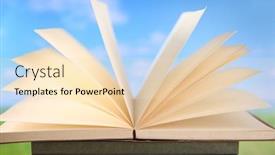  Presentation with sky - Presentation theme having opened-book-on-table-sky background and a lemonade colored foreground