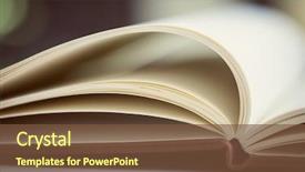  Presentation with open book spiral - PPT layouts having opened book on the table background and a tawny brown colored foreground