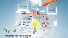  Presentation with business-book - Presentation design featuring opened-book-with-business-concept background and a sky blue colored foreground