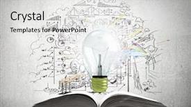  Presentation with holy quran old book - Presentation theme enhanced with opened book with glass bulb background and a light gray colored foreground