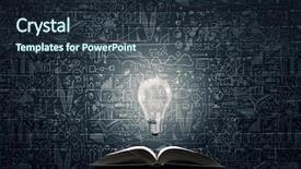  Presentation with light book - Audience pleasing PPT layouts consisting of opened book with glass bulb backdrop and a tawny brown colored foreground