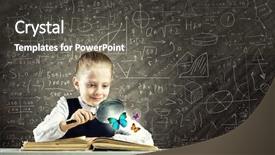  Presentation with magnifying glass - Presentation consisting of opened book with magnifying glass background and a dark gray colored foreground