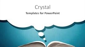  Presentation with bubble - Theme with opened book with speech bubble on blue background background and a white colored foreground