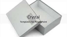  Presentation with packaging - PPT theme enhanced with opened box with blank label background and a light gray colored foreground