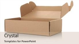  Presentation with cartoon - Beautiful slides featuring opened cartoon box isolated backdrop and a coral colored foreground