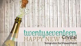  Presentation with cork - PPT theme with opened champagne bottle cork background and a lemonade colored foreground