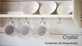  Presentation with nano carbon nanotube structure inside - Presentation enhanced with opened cupboard with kitchenware inside background and a light gray colored foreground