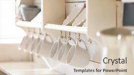  Presentation with nano carbon nanotube structure inside - Amazing presentation theme having opened cupboard with kitchenware inside backdrop and a lemonade colored foreground