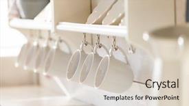  Presentation with few of them placed inside - Audience pleasing slides consisting of opened cupboard with kitchenware inside backdrop and a lemonade colored foreground